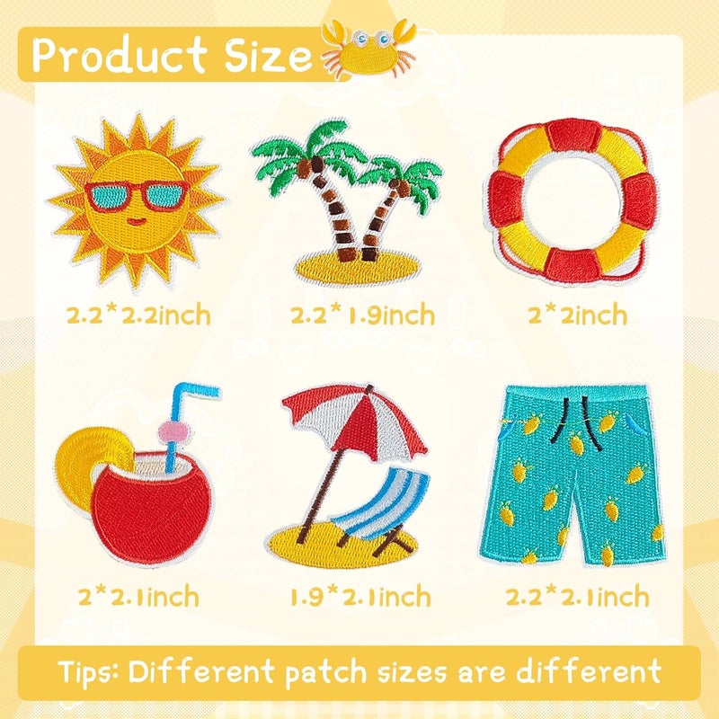 RF-patch 33 Pcs Summer Iron on Patches, Embroidered Summer Iron on/Sew on Patches for Clothes, Hats, Dress, Backpacks - Image 2